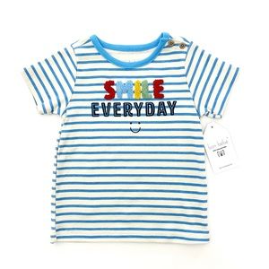 NEW Bon Bebe •Smile Everyday• Stripped Short Sleeve Shirt